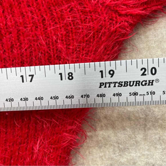 Women's Faux Angora Shaggy Sheath with Short Sleeves L juniors - Picture 7 of 7